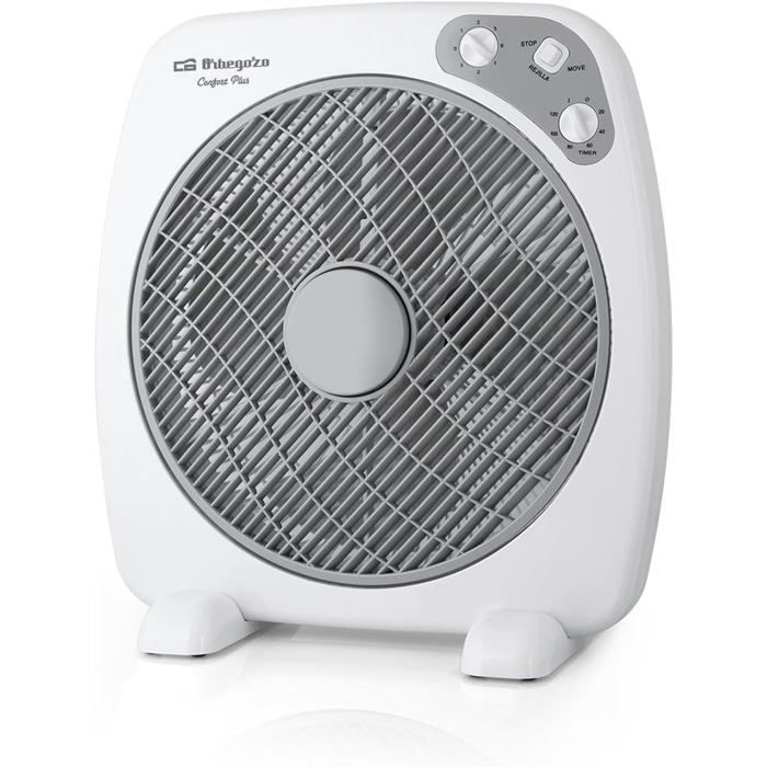 Ventilateur Box Fan3 vitessesdiffuseur rotatifminuteriepales de 40 cm60 Wnoir - Hom