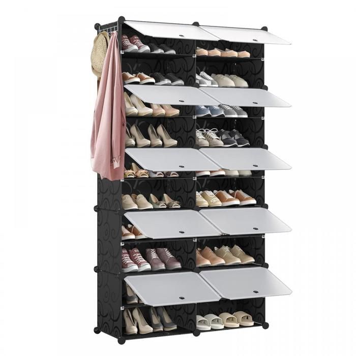 B.LIVEM Meuble Chaussures 10 étages pour 40 Paires de Chaussures Rangement Chaussure Salon Couloir Chambre