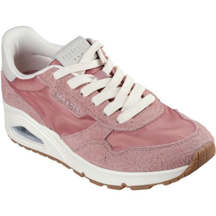 Skechers Baskets Rose En Cuir Pour Femmes