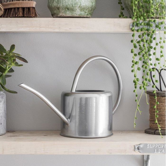 Arrosoir Intérieur Acier Galvanisé 1,9L - Design Contemporain Bec Étroit Poignée Haute Craie