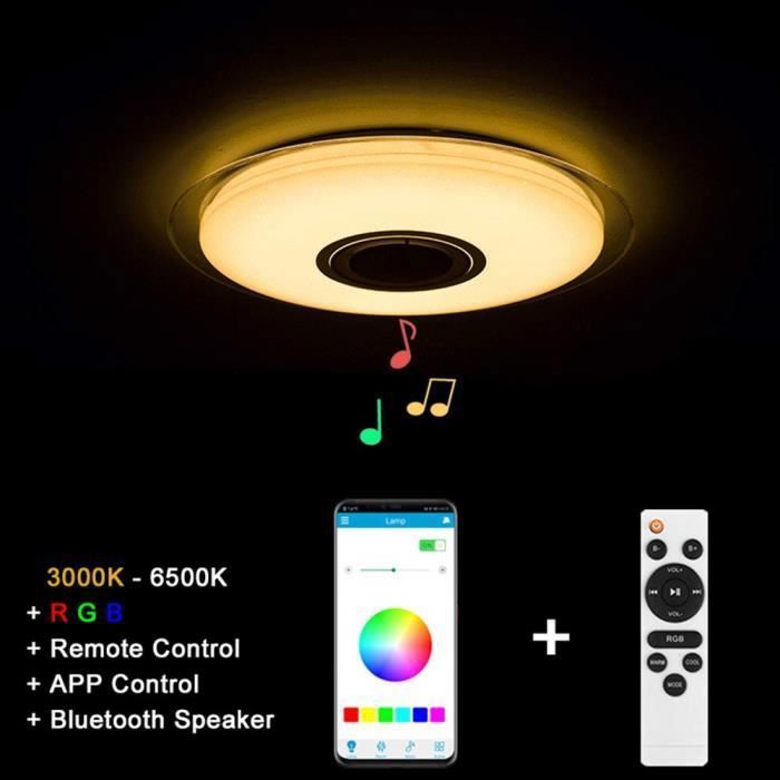Plafonnier LED - Keeper - Bluetooth - RVB - 36W - Télécommande