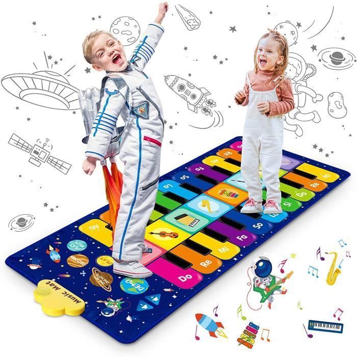 N-Gear Tapis Piano Géant XXL – 180 Cm, 24 Touches Codées – 8 Instruments, 10 Chansons, Enregistrement – Intérieur/extérieur – Piles AA – Cadeau éducatif 4+