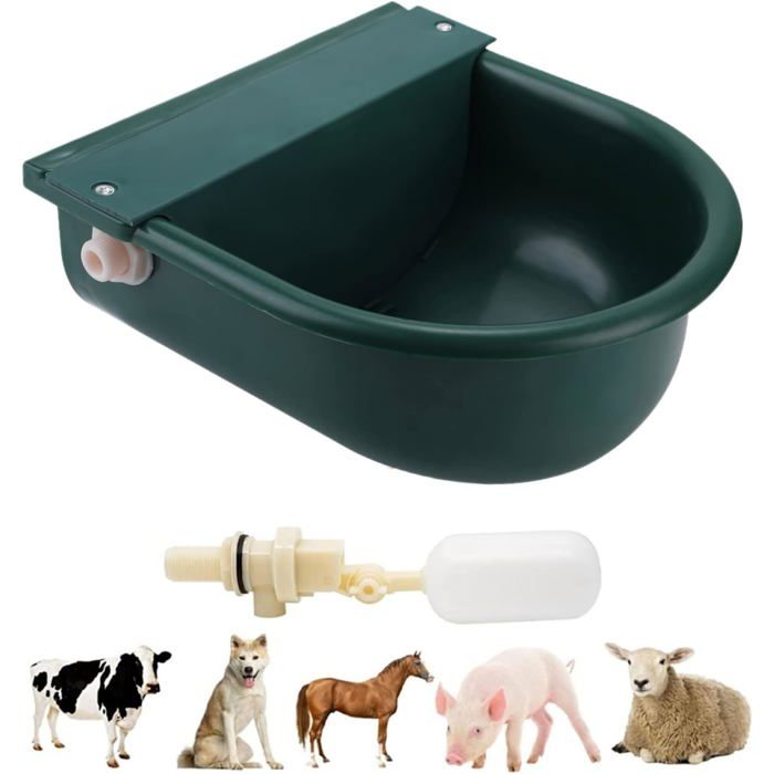 Abreuvoir à Bovins Automatique Bétail Abreuvoir De Vidange Abreuvoir Chevaux pour Bétail Chien Chèvre (Vert Foncé)