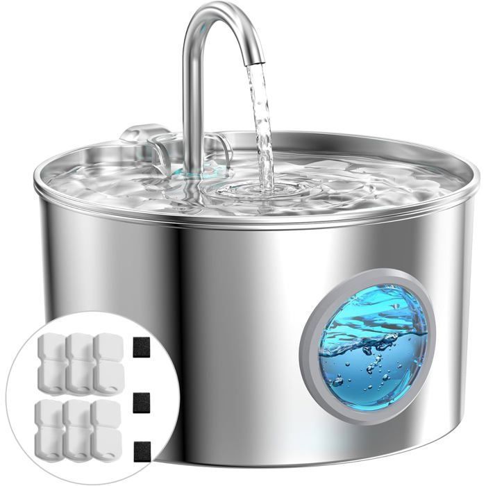 Comparer les prix de FLEUVE - Fontaine a eau pour chat - Fontaine 22L Inox 6 Filtres + 3 Éponges Distributeur Silencieux Pour Chat arg FONTAINE A EAU