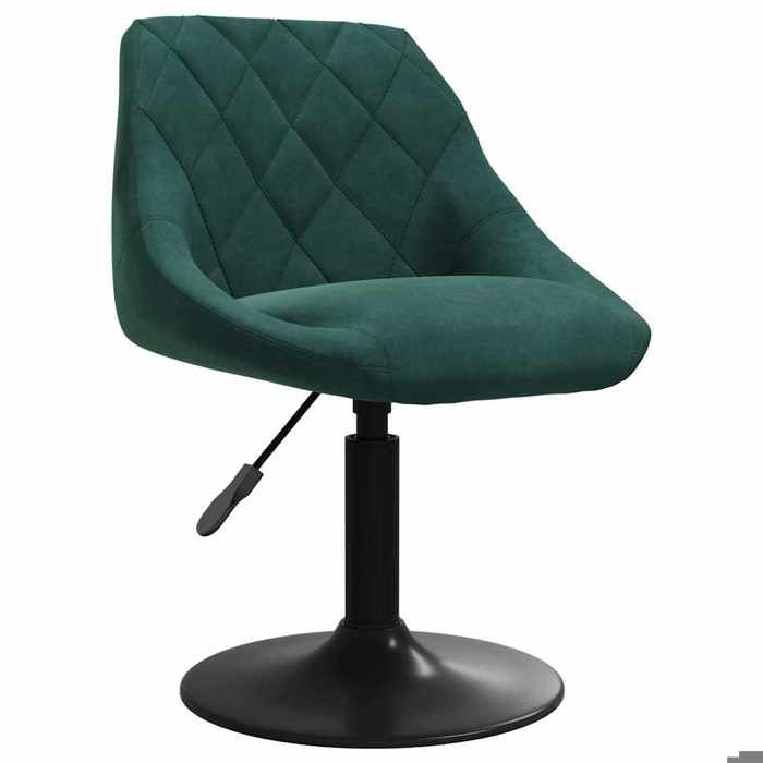 Chaises pivotantes scandinaves - vidaxl - Lot de 2 - Velours vert foncé - 46x44x(62.5-77.5) cm - Pivotement à 360°