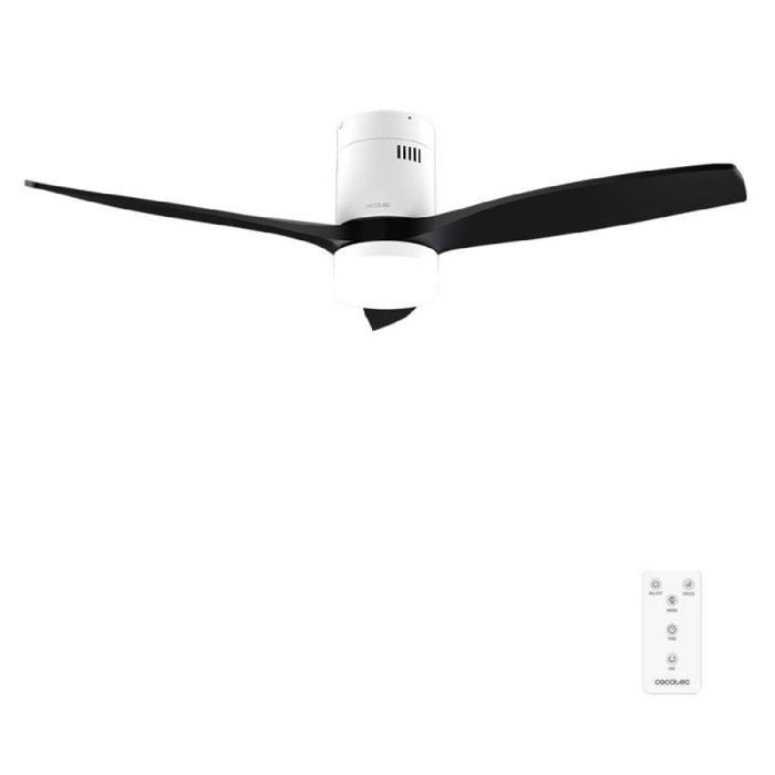 Cecotec Ventilador de Techo con Luz y Mando a Distancia de 52 EnergySilence Aero 5600 Classic White&Black Motor DC 40W 3 Aspas - Cecotec