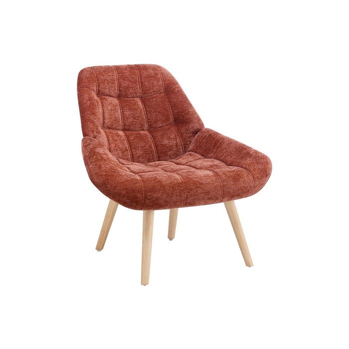 Fauteuil en tissu texturé terracotta LUOSTO