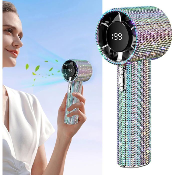 Ventilateur PortableMini Ventilateur Turbo Portatif 199 Vitesses Rechargeable Silencieux Longue Durée De Vie Avec Affichage(A) - Foclatuner