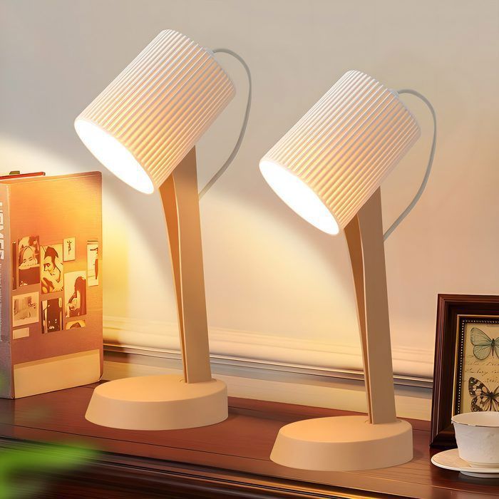 Homefire Lot de deux petites lampes de table sur pied E14 de couleur marron