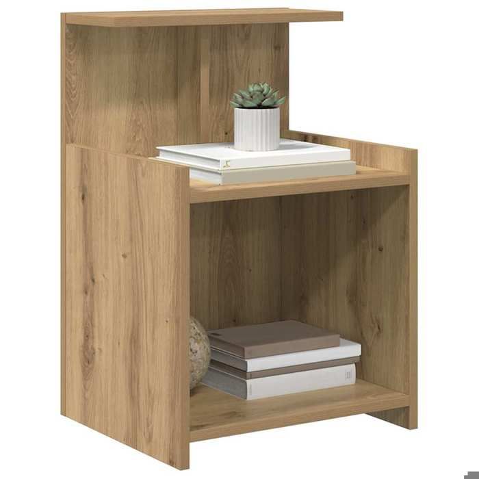 Table de lit - Marron - Cabinet de chevet - 1 pc - Chêne artisanal 40x35x60 cm T5177