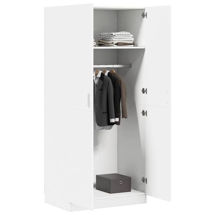 (11540)Moderne Garde-robe avec stockage Blanc 80x52x180 cm Bois d’ingénierie poid:59.08 kg