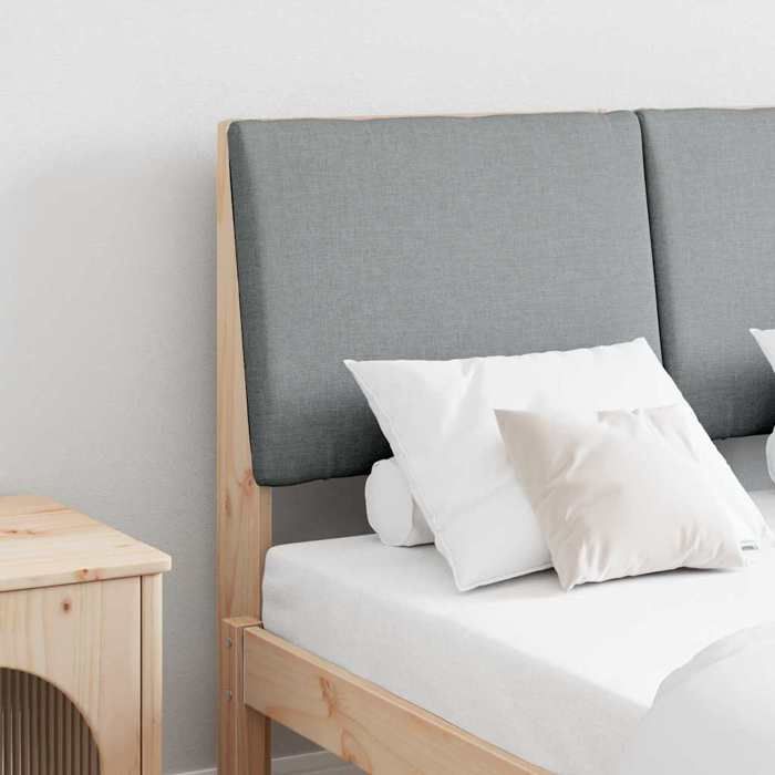 SALE 2026Tête de lit capitonnée Gris clair 120 cm Pin massif - moderne-design - bois de pin massif - gris clair - sans matelas - 1