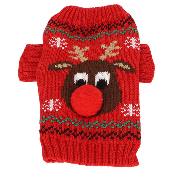 Tbest pull bonhomme de neige pour chien Pulls de neige pour chiens épais nouvel an noël XS 30-45 cm / 11 8-17 7 pouces Rouge