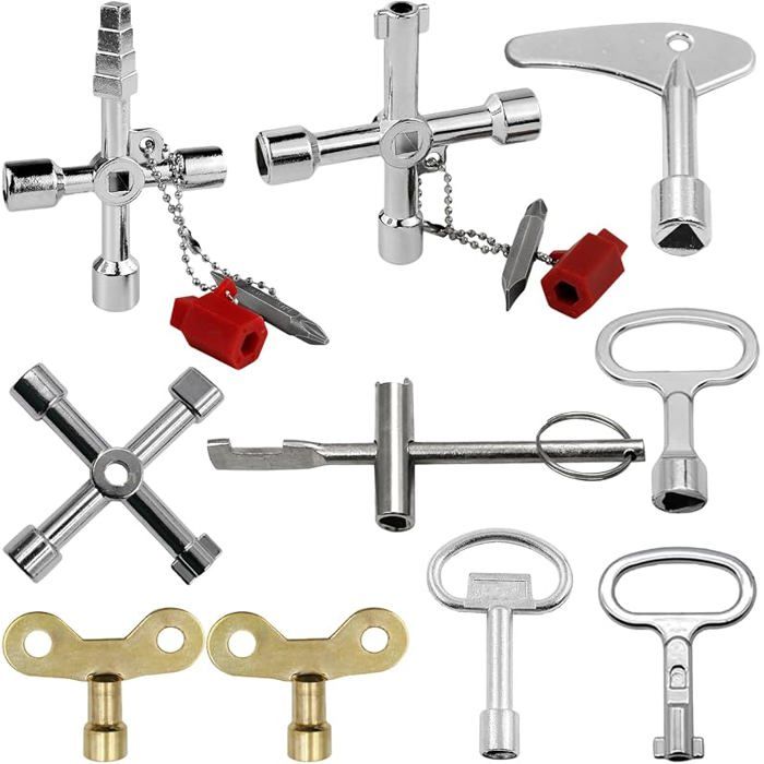 Lot de 10 Clés Universelles Clé Triangle pour Robinets Ascenseurs Cle Boite au Lettre Universelle Cle Triangle Adapté