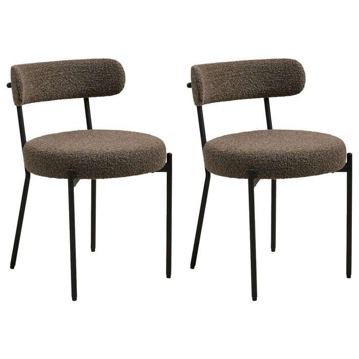 Ivanec - lot de 2 chaises - en tissu bouclette - Marron Ivanec - lot de 2 chaises - en tissu bouclette - Marron