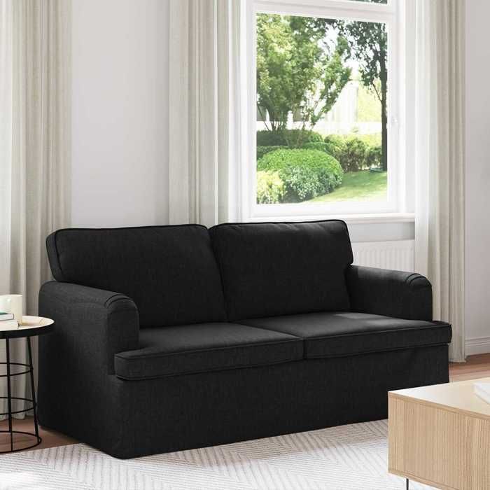 Magnifique Sofa de salon/bureau - VIDAXL - Petit Canapé - 2 places - Noir 142x80x85 cm tissu&01_2958