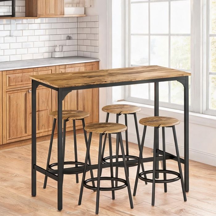 Tabouret De Bar en métal Marron 110 x 50 x 89.5 cm - Marron Métal 110 x 50 x 89.5 cm Ref VD6BBV
