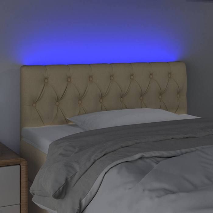 Meuble de chambre - HAOSHOP - Tête de lit moderne - à LED - Crème 100x7x78/88 cm Tissu(406) Meuble de chambre - HAOSHOP - Tête de lit moderne - à LED - Crème 100x7x78/88 cm Tissu(406)