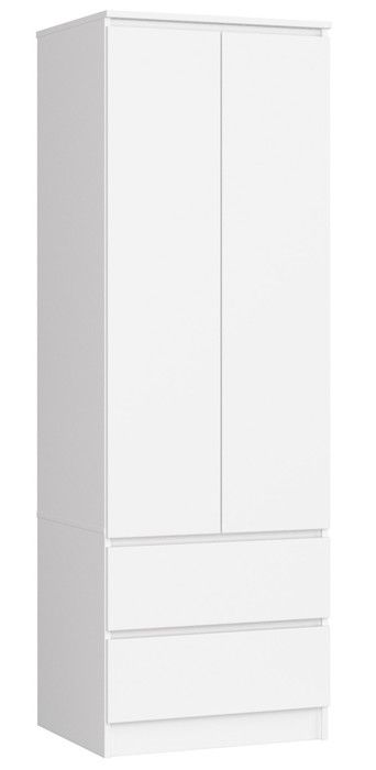 Armoire AKORD S60 Blanche 60 cm 2 portes 2 tiroirs façade Blanche 1 étagère 60x51x180 cm Armoire AKORD S60 Blanche 60 cm 2 portes 2 tiroirs façade Blanche 1 étagère 60x51x180 cm