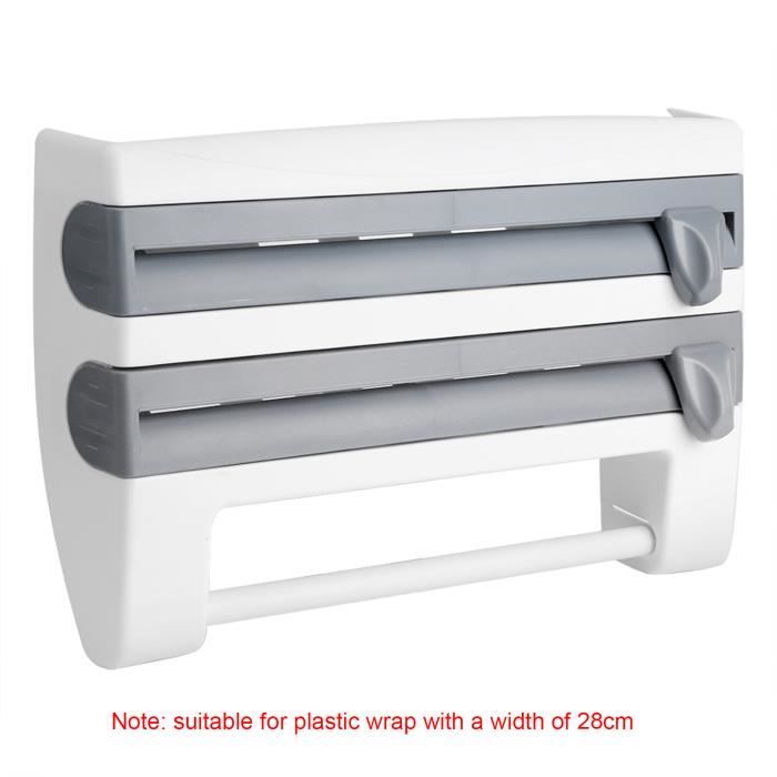 Support Ranger Rouleau Film QUT Support Papier Film Alu Cuisine Découpe facile Murale Dérouleur de ...