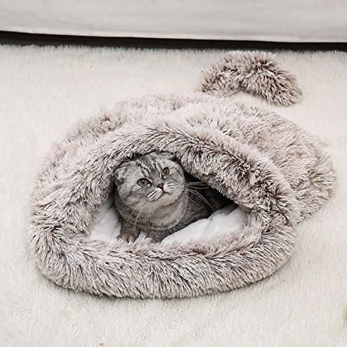 Lits pour Chat, Sac de Couchage pour Chat Lit de Grotte pour Chat, Sac de Couchage Lavable pour Animal de Compagnie