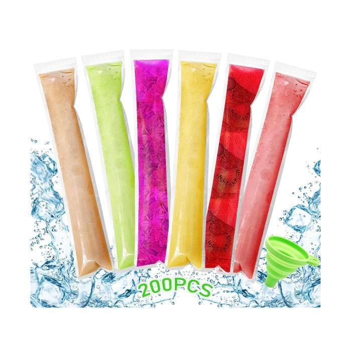SJUNJIE 300 Pièces Moule Sac Popsicle avec Entonnoir Sachet Glace à L'eau 5,5 X 28 cm Diy Popsicle Pochette Convient aux Glaces Maison Aux Barres de SJUNJIE 300 Pièces Moule Sac Popsicle avec Entonnoir Sachet Glace à L'eau 5,5 X 28 cm Diy Popsicle Pochette Convient aux Glaces Maison Aux Barres de