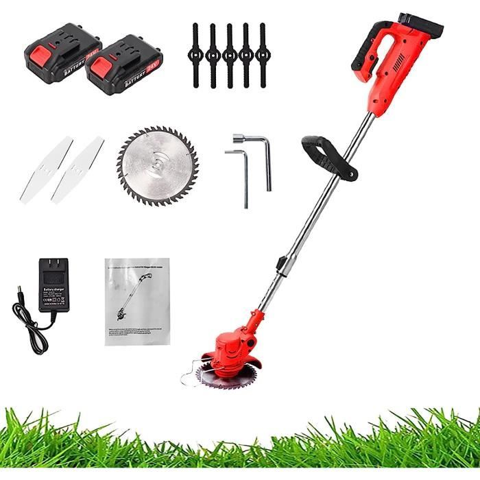 Buithafu Débroussailleuse électrique Sans Fil - 13000 Tr/min, Autonomie 3h, Manche Télescopique 75-105 Cm, 700g - Pour Bordures Et Jardin