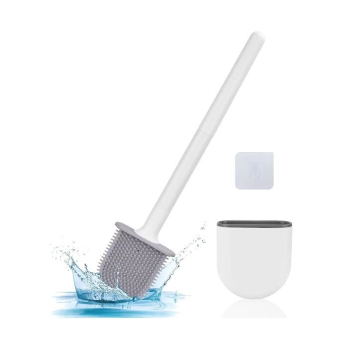 Manyao Brosse Toilette Silicone, Brosse WC Murale Balayette WC Silicone Brosse a Toilettes WC avec Support à séchage Rapide (Le Noir) | Leroy Merlin