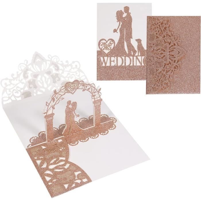 Siumir Carte Feliciation Mariage Pop Up 3D Carte Voeux Mariage Avec