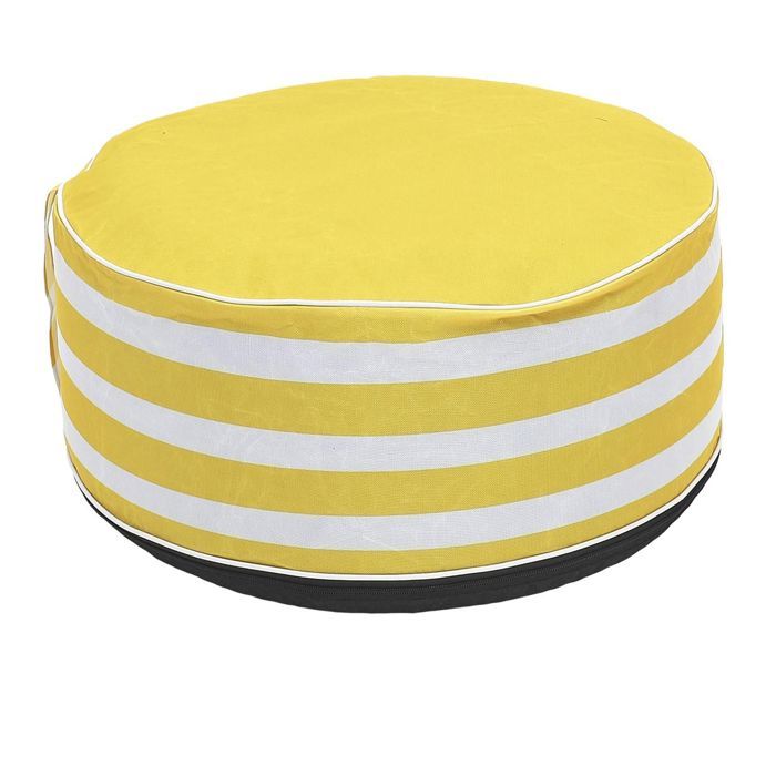 Pouf gonflable à rayures Jaune - vue 2