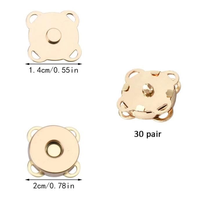 Trimming Shop Lot De 4 Boutons-Pression Avec 3 Outils à Main Sans Nickel Pour Le