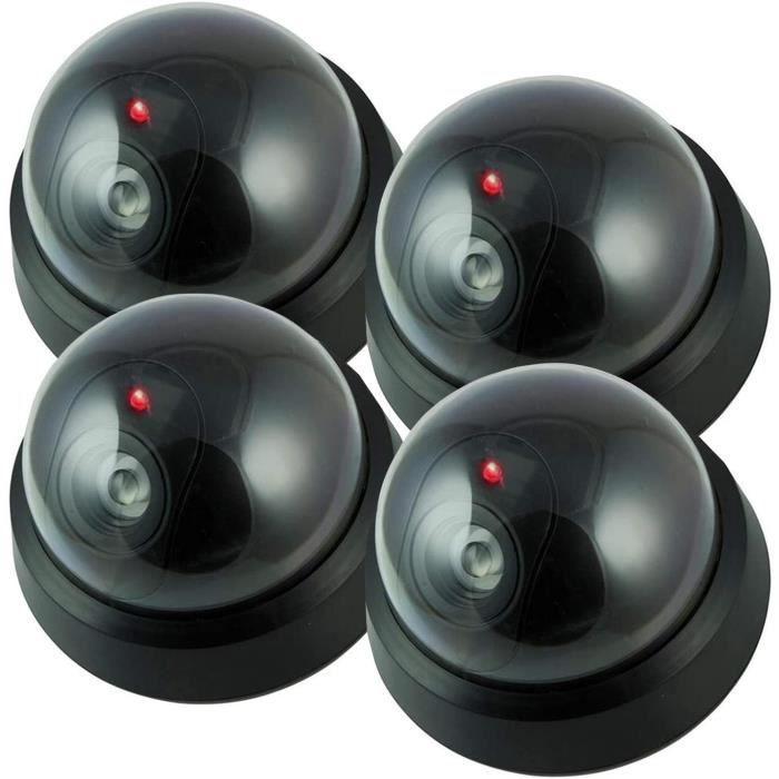 Caméra factice dôme à usage intérieur ou extérieur，Caméras de surveillance factices,Fausse caméra de sécurité avec lampe LED clignot