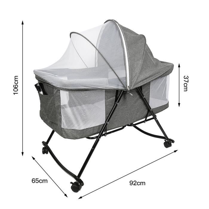 Stable Berceau Pour Bebe Lit De Voyage Lit D Enfant Gris Cadre En Aluminium Cdiscount Puericulture Eveil Bebe