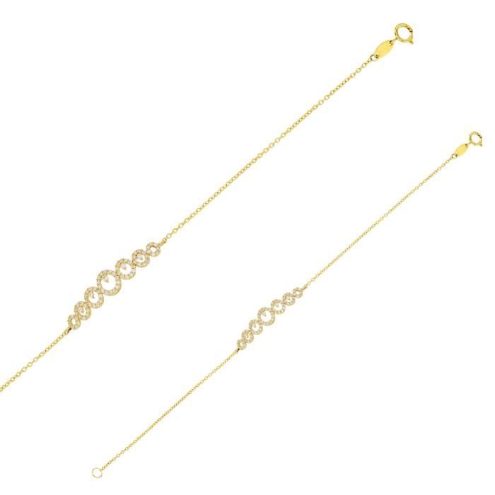 Jouailla - Bracelet en Or 375-1000e avec rangée de ronds sertis doxydes