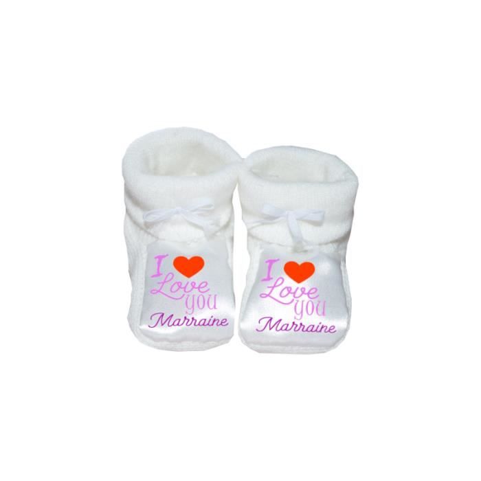 Chaussons Bebe Personnalise I Love You Marraine Cdiscount