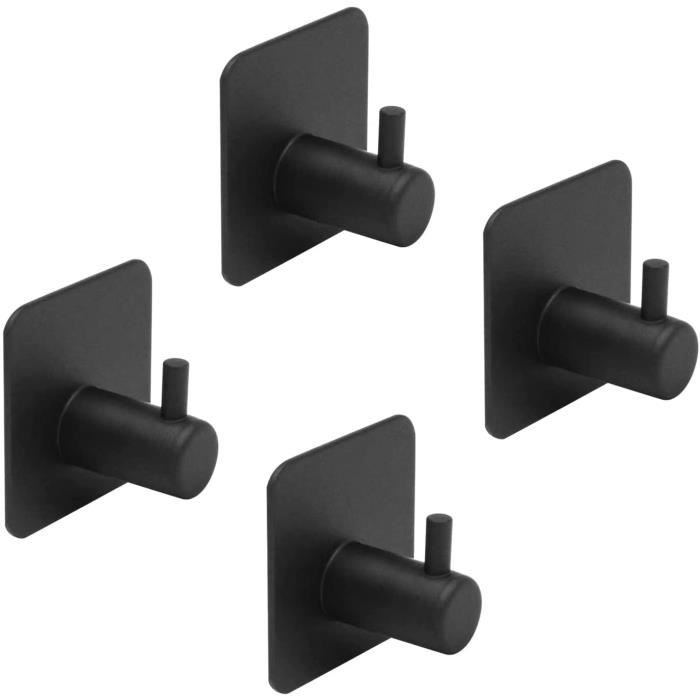 Crochets Adhésifs Mural 3M – 4 Pièces Acier Inox, Sans Percer | Porte Serviette Salle De Bain