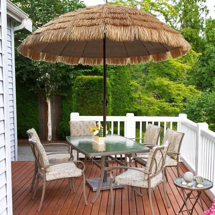Parasol Ø 5,9 pi 1,8 m Parasol hawaïen Parasol de Plage Parasol