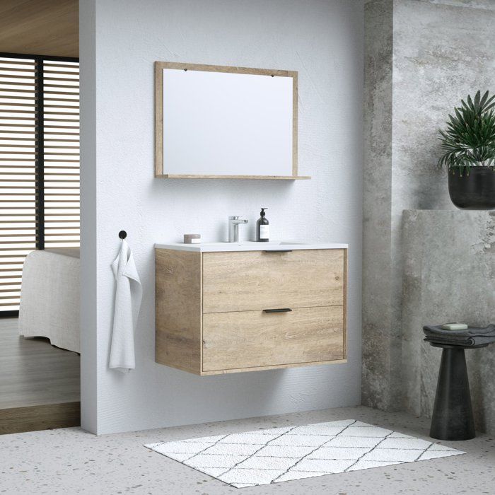 Ensemble salle de bain MINO Bevel 180 cm double vasque c&eacute;ramique