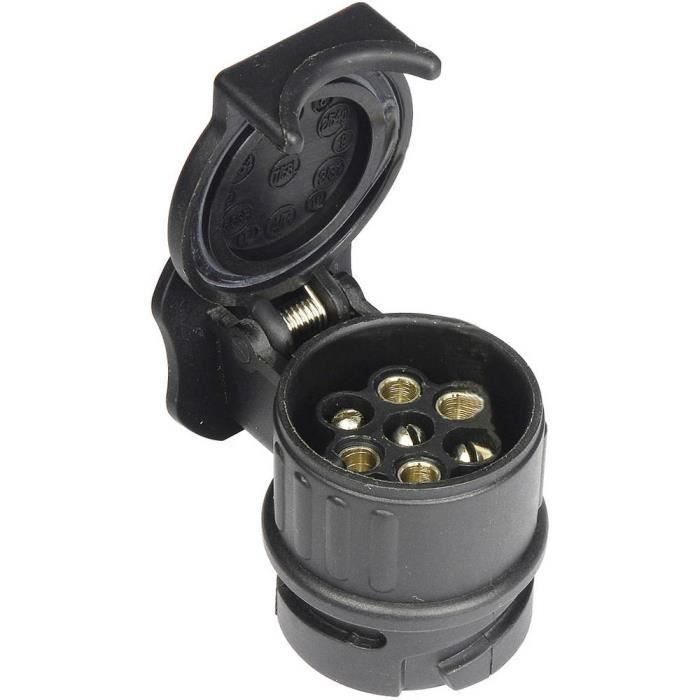 Adaptateur pour remorque HP Autozubehör Mini-Kurzadapter 13/7-polig 28547 [prise mâle 7 pôles - prise mâle 13 pôles] pla