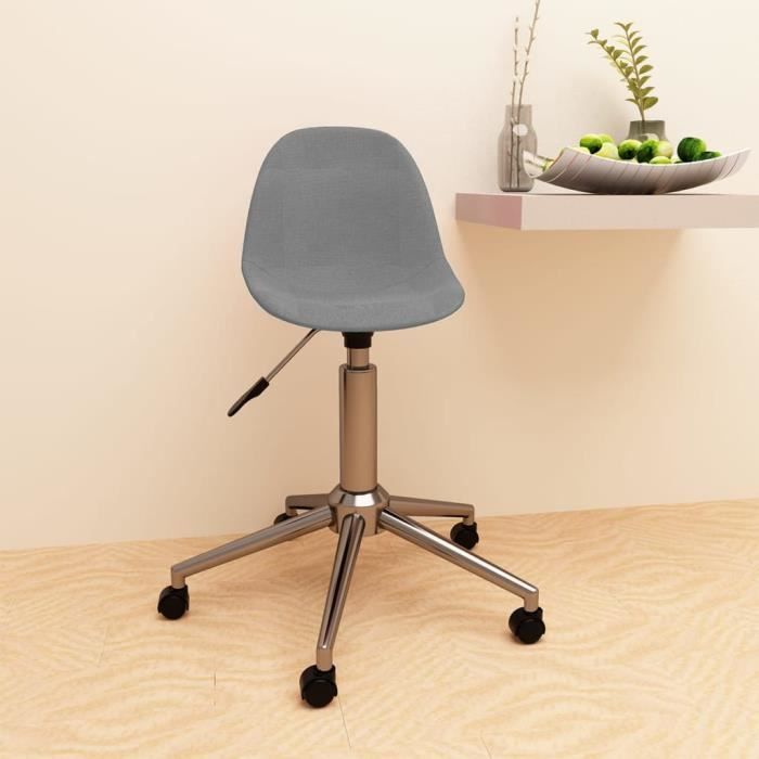 fauteuil de bureau scandinave jili - gris clair - réglable en hauteur - tissu