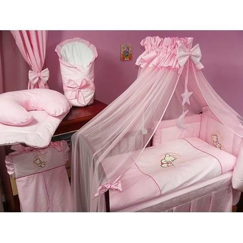 Set De Lit De Luxe 9 Pieces Pour Filles Et Garcons 24 Differents Designs 04 Lune Rose Cdiscount Puericulture Eveil Bebe