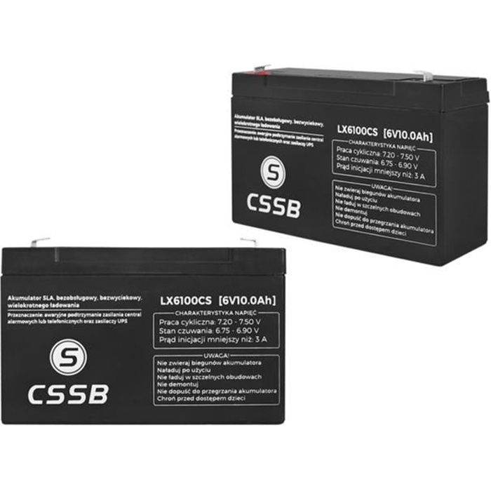 Batterie gel CSSB 6V 10Ah moto des pièces mal ventilées utilisées par des personnes en toute sécurité sans entretien et serrées