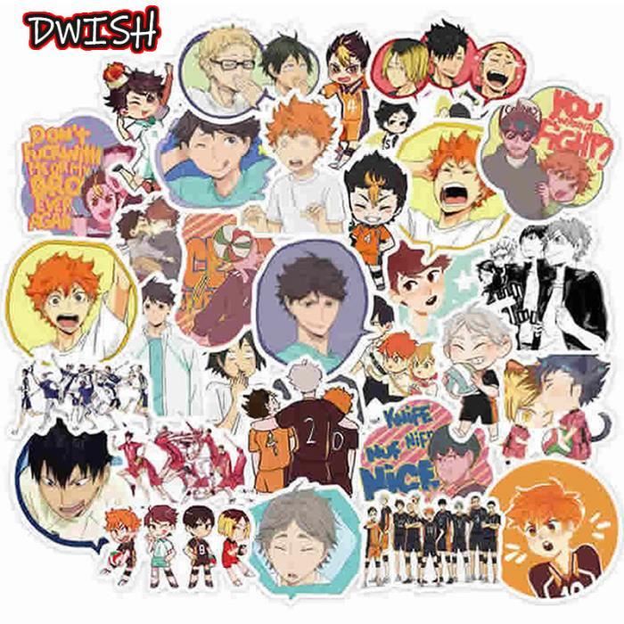 Scrapbooking 50pcs Drole Dessin Anime Anime Mignon Autocollants Pack Kawaii Etanche Planche A Roulettes Type Haikyuu Sticker50pcs Cdiscount Beaux Arts Et Loisirs Creatifs