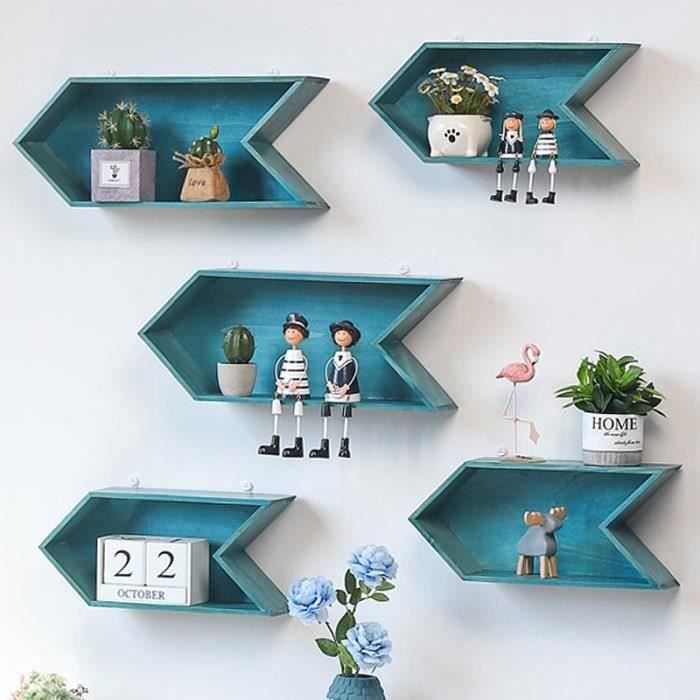 Etagere Murale Decoration Murale Vintage Pour Cuisine Maison Chambre Bleu Small Aw23044 Cdiscount Maison