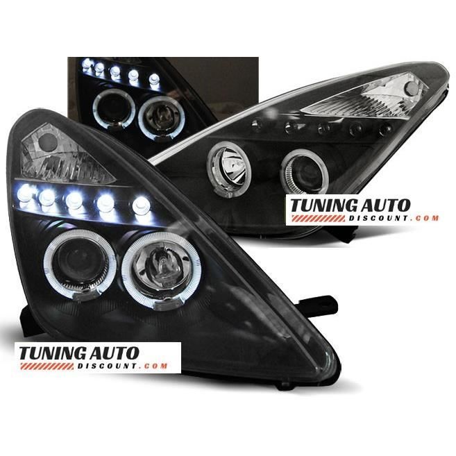 Paire de feux phares Toyota Celica T230 99-05 angel eyes noir