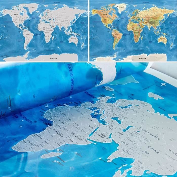 Carte du monde à gratter Out of the Blue