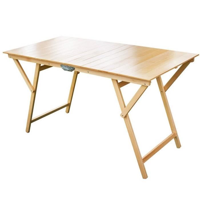 Table Pliante Mottiwood 80x60cm - Hêtre Massif Pour Intérieur/extérieur Pliable