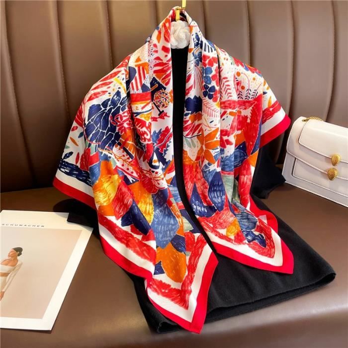 Yehwang - Poncho - Châle - Écharpe avec boucle - motif à pois - Blanc