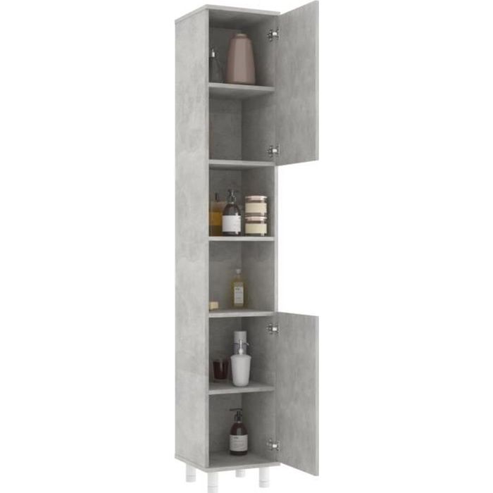 armoire de salle de bain - 9840•noel friday• - gris béton - contemporain - design