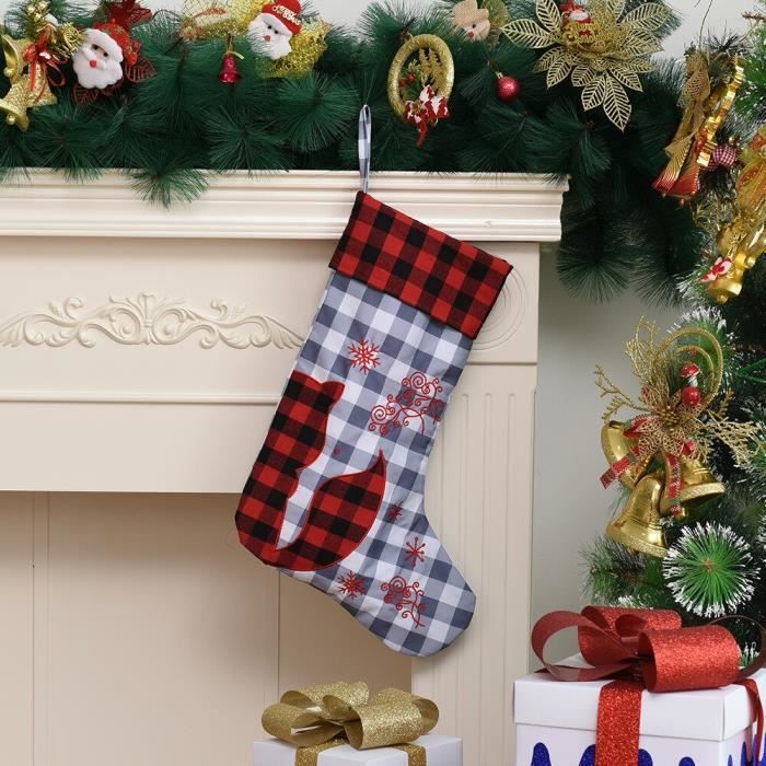 Décoration De Sapin,Bas De Noël 2021,Chaussettes Ours De Père Noël Avec  Bonhomme De Neige,Impression De Bonbons,Sac Cadeau - Type 7 - Cdiscount  Maison
